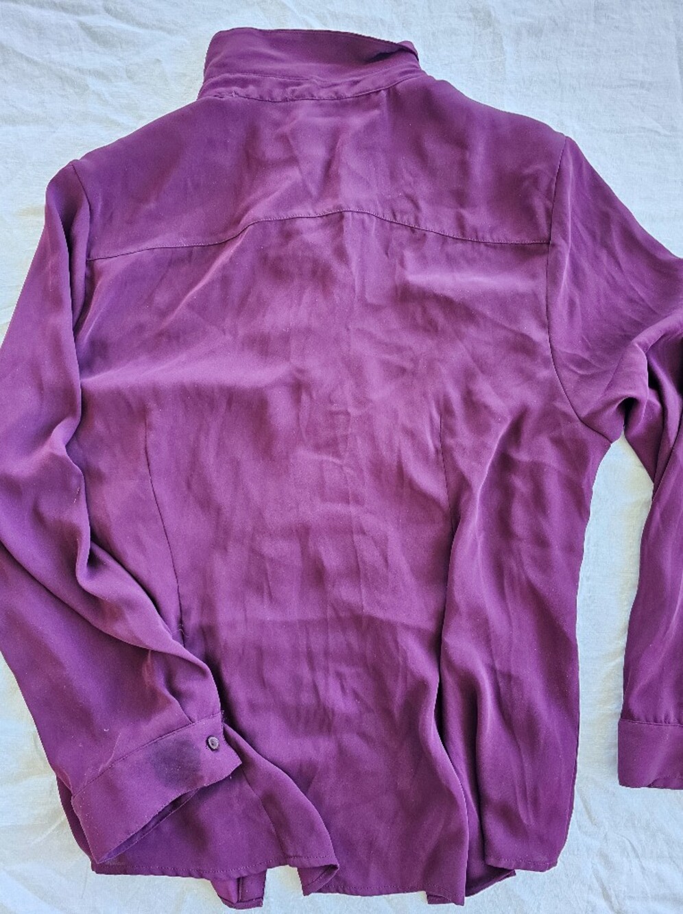 Chicos Ruffle Front Button-Down Top - Plum Size 1x - Picture 7 of 7